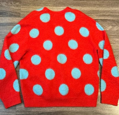 Supreme Brushed Polka Dot Cardigan SS 2020 Formal Streetwear Red