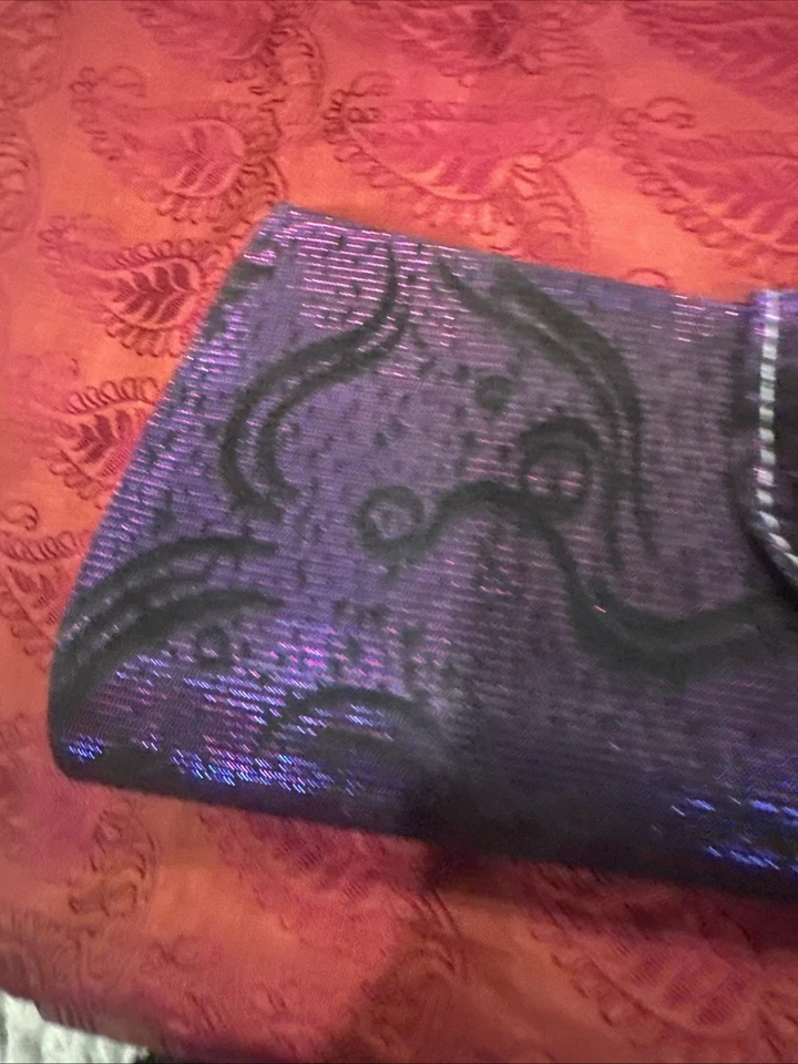 V Beautiful Purple Color Party Clutch Bag with Stones for Women - Image 4 of 4