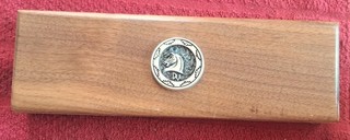 Beautiful David Yellowhorse Custom Flying Eagle Knife w/Wooden Case