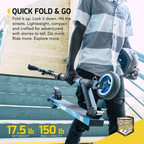 Swagtron SG-8 Swagger 8 Lightweight Folding Electric Scooter Up to 150 lbs. - Picture 5 of 12