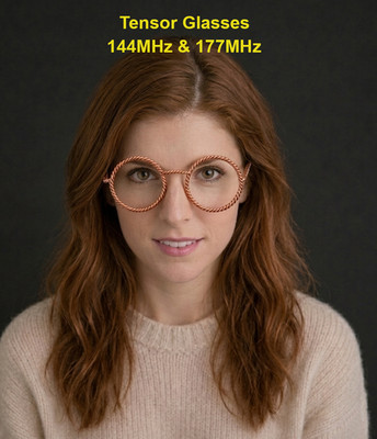 Tensor Glasses with crystal 144MHz / 177MHz, Handmade Copper Energy Glasses