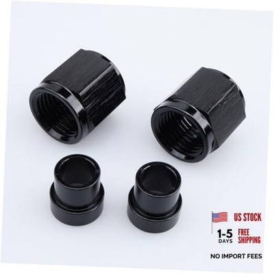 -6 AN Female Tube Nut and Sleeve Hardline Fitting for 5/16'' 6AN - 5/16'' Black