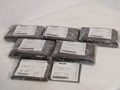 Lot of 7 Philips/Agilent M1574A M1575A M1578A reusable BP cuffs, adult, as shown