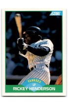 1989 Score Rickey Henderson #70 New York Yankees Centered Near Mint NM