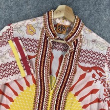 Tory Burch Tunic Top Womens 0 Multicolor Floral Beaded Embroidered Boho