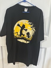 Calvin And Hobbes Fruit Of Loom Black Tshirt 2XL EUC