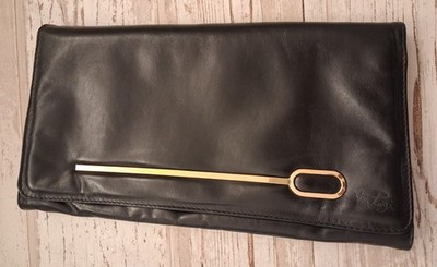 ECHT LEDER TASCHE LEDER TOSKANA PIER LUIGI SCHWARZ 70ER JAHRE VINTAGE