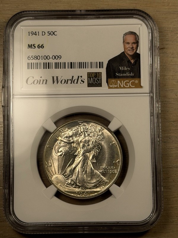 1941 D Walking Liberty Half Dollar NGC MS 66