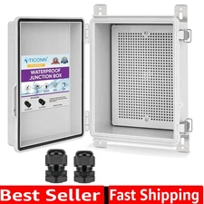 Rated Waterproof Electrical Junction Box with Mounting Plate & Cable Glands