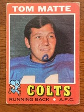1971 Topps Football Card #263 - Tom Matte, Baltimore Colts - Ink
