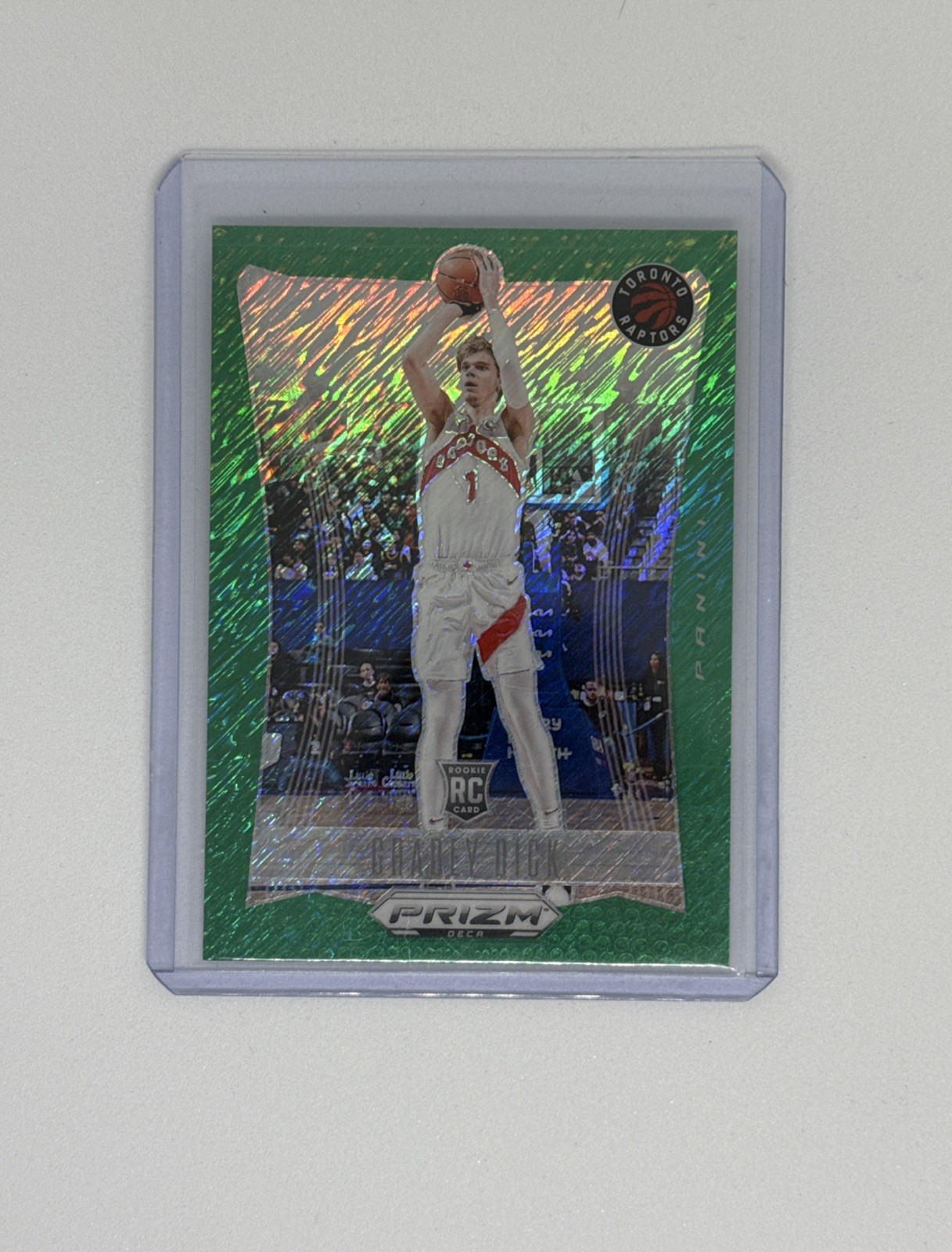 GRADEY DICK 2023-24 PANINI PRIZM DECA #160 ROOKIE GREEN SHIMMER PRIZMS FOTL /12