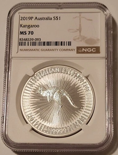 Australia 2019 P 1 oz Silver Dollar Kangaroo MS70 NGC