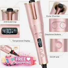 Automatic Hair Curler with LCD Display 1 Rotating Barrel, 4 Heat Settings, 3