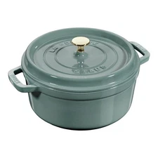 Staub Cast Iron 4 qt, Round, Dutch Oven, Eucalyptus