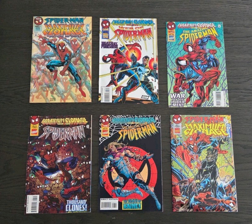 SPIDER-MAN: MAXIMUM CLONAGE #1-6, COMIC SET,ALPHA,OMEGA,AMAZING,WEB VF/NM
