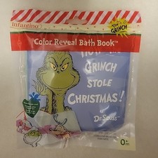 Infantino The Grinch Dr. Seuss Color Reveal Bath Book for Baby/Toddler