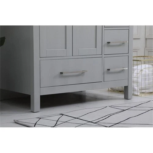 Elegant Decor Irene 32" Solid Wood Single Bathroom Vanity w/ Backsplash in Gray - Picture 5 of 8
