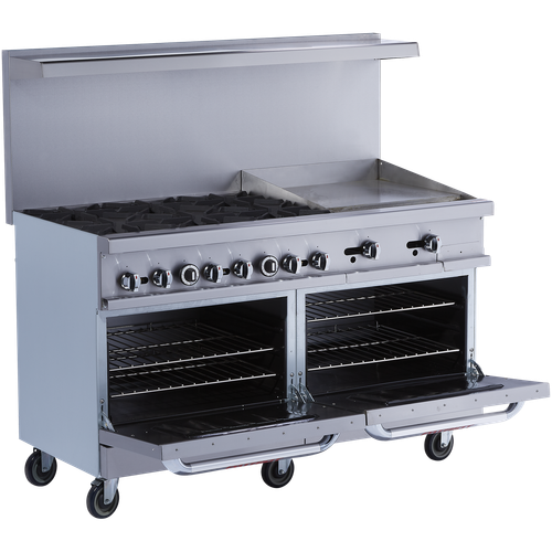 Patriot PTR6024MG Commercial 6Burner Natural Gas Range with 24" Griddle 60"W eBay