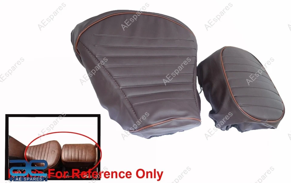 Front & Rear Seat Cover Set Brown for Royal Enfield New Classic 350 Reborn