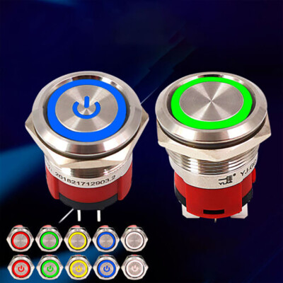 1x Ø22mm Metal Push Button Switch Push Button LED Button Switch 9V-24V  220V 18A