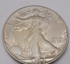Nice 1939 d XF/AU BRIGHT WHITE Walking Liberty Half Dollar 90% Silver #2361