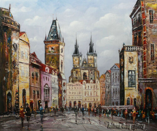 Original knife Hand Painted Prague Oil painting Wall art Deco on Canvas prg037 - Picture 1 of 1