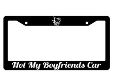 Black License Plate Frame Not My Boyfriends Car Hello Kitty Jdm Accessory