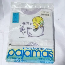 Lullaby Land 1985 Warner Bros Twenty Bird 2Pc Baby Pajama Set Sz 12 Months NOS