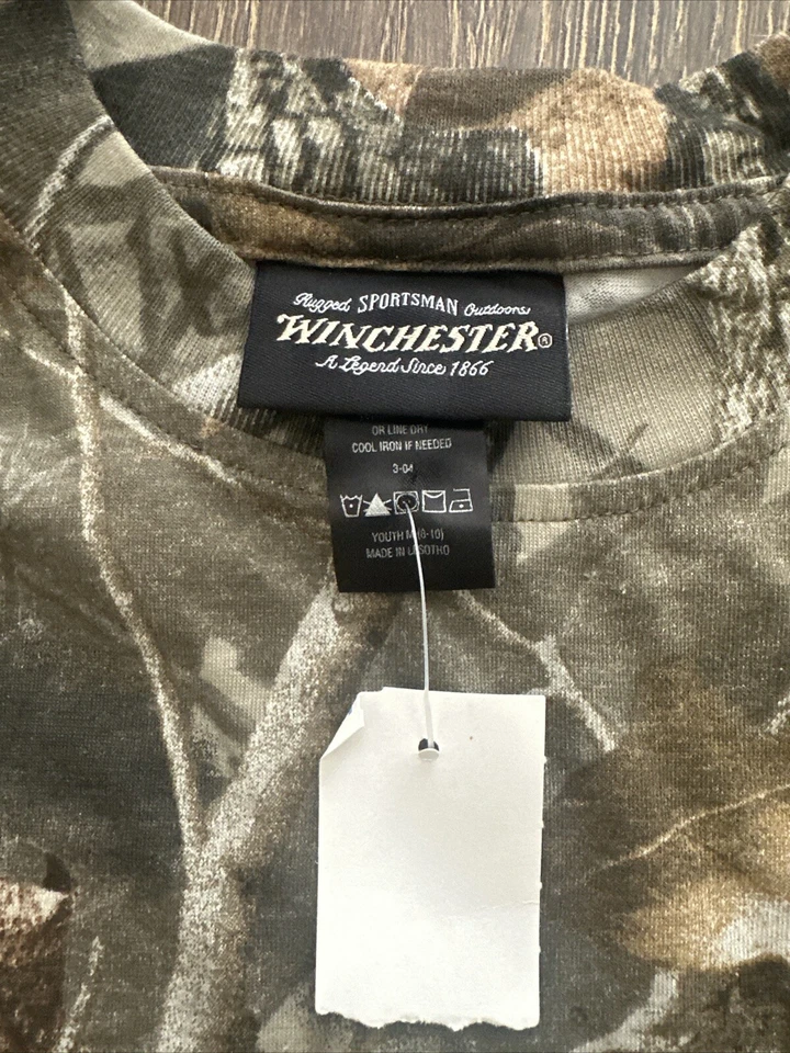 Youth Boys Winchester Camo Tee Shirt Medium Vintage Realtree Hardwoods NWT - Image 4 of 4