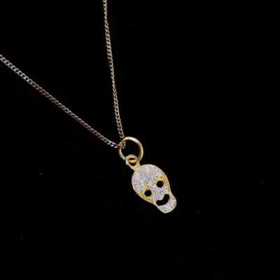Skull Pendant For Halloween Gift Round Natural diamond GH/SI IN