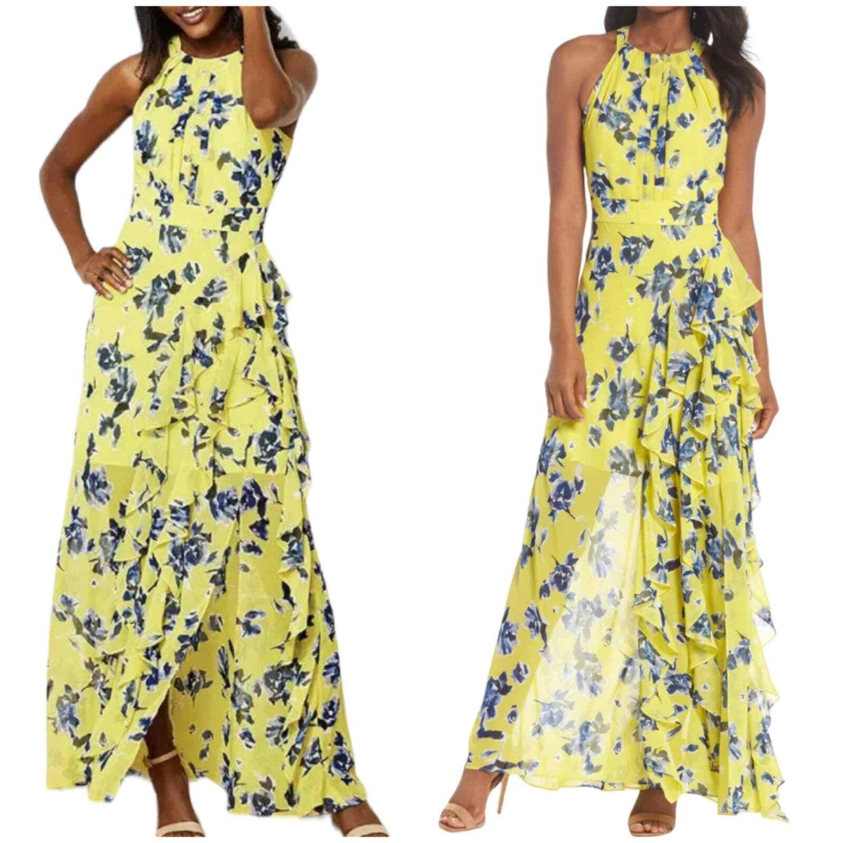 Halter ruffle maxi dress eliza best sale j
