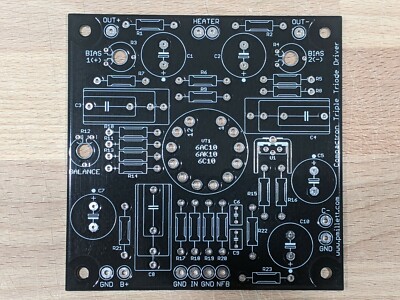 DIY PCB - Triple-Triode push-pull tube amp driver PCB