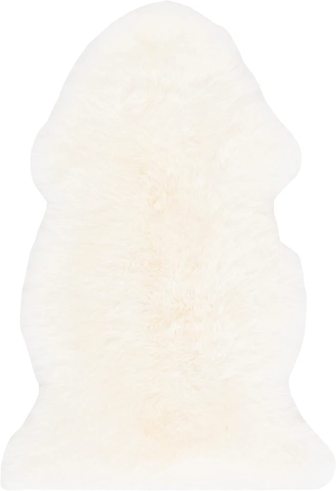 Sheep Skin Collection 2' X 3' White SHS121A Handmade Rustic Glam Genuine Pelt 3. - Image 2 of 4
