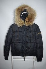 Dsquared2 Y2K Jacket Puffer Navy Fur Parka Le...