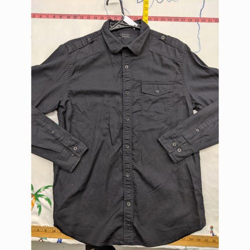 Camisa negra con botones Calvin Klein mediana para hombre - Imagen 2 de 5