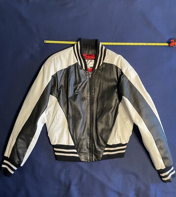 Heavy Leather Sport Letterman Jacket by Wilson w/ Nylon/Acetate  Size S