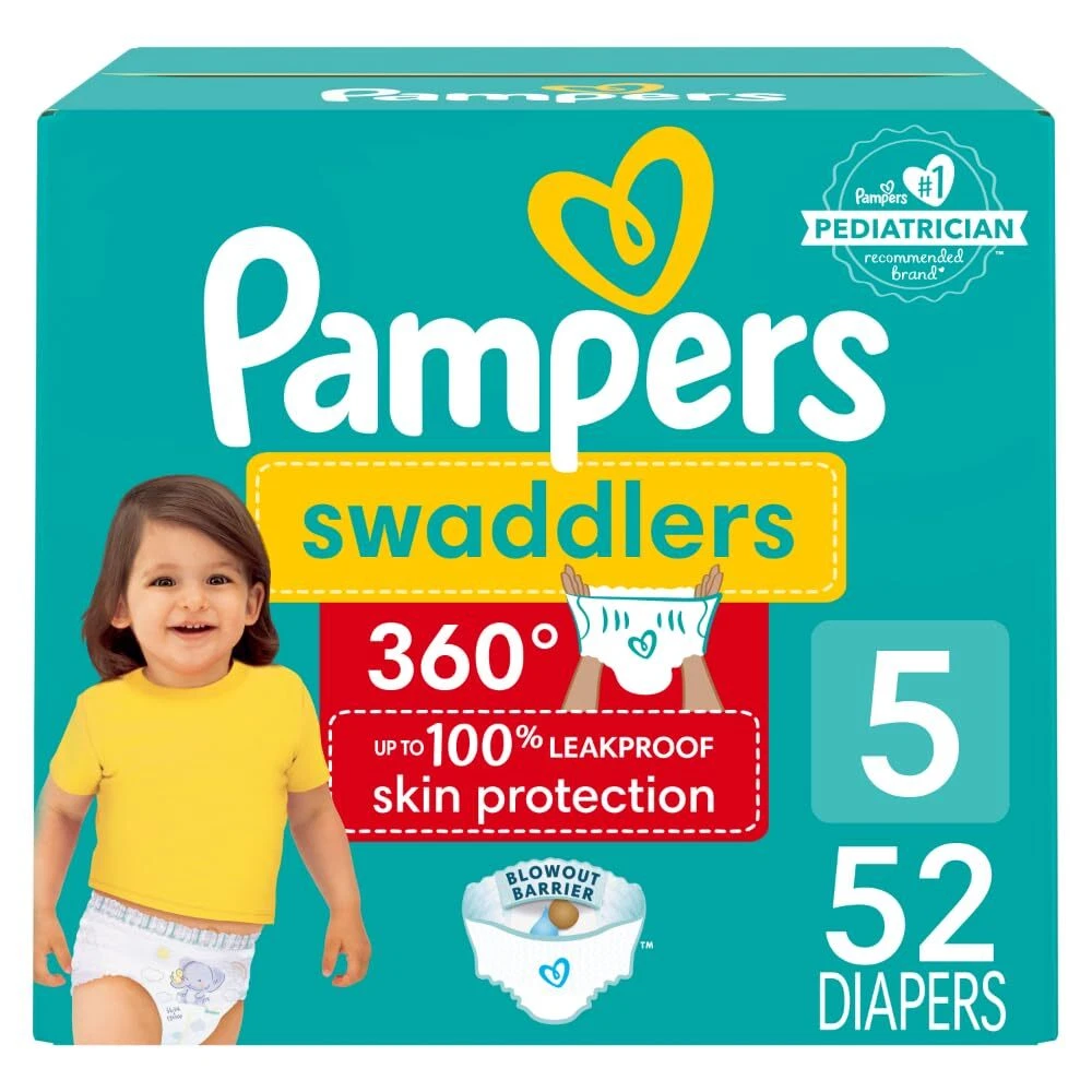 Pampers Swaddlers 360 Size 5 White Pull On Diapers with Blowout Barrier