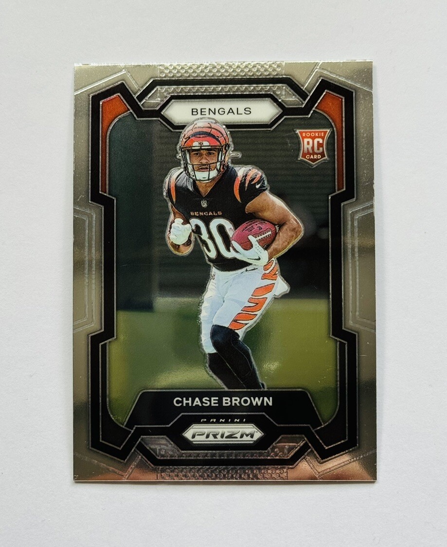 CHASE BROWN Illinois Cincinnati Bengals 2023 Panini Prizm Rookie Card RC #318