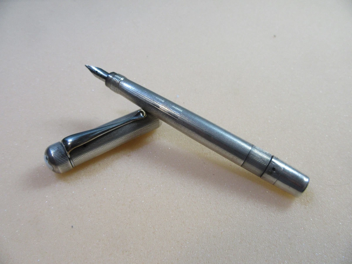 Montblanc Silver 1 Safety Filler with Fountain Pen eBay