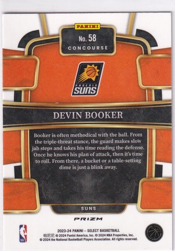 2023-24 NBA Select No. 58 Devin Booker Blue Ice Prizm - Bild 2 von 2