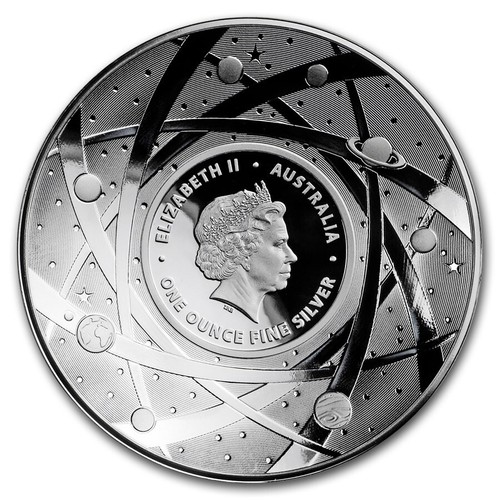 2019 Australia 1 oz .999 Silver $5 Domed Earth and Beyond: The Moon - Picture 2 of 5