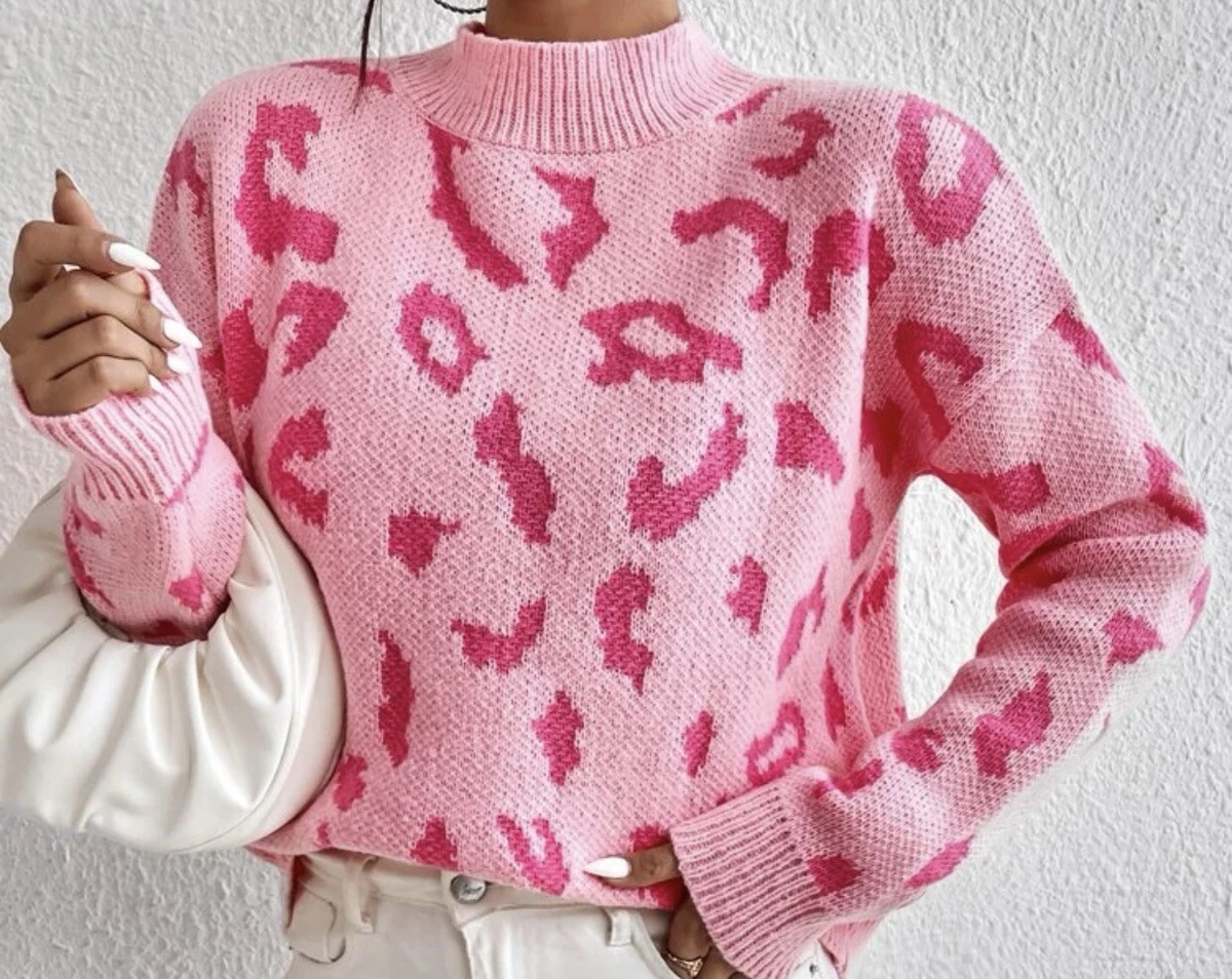 Shein pink sweater cheap