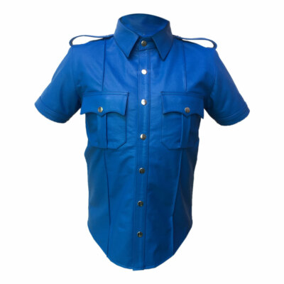 MENS VERY HOT GENUINE BLUE LEATHER 