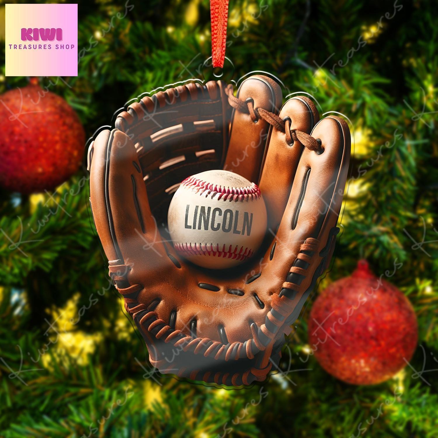 Personalized baseball Ornament  2d FLAT baseball ornament  Baseball player gift
