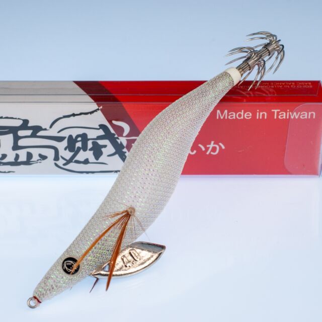 RUI Squid Jig White UV Clear Glow AKA TERMINATOR Egi Fishing Lure Size 4.0