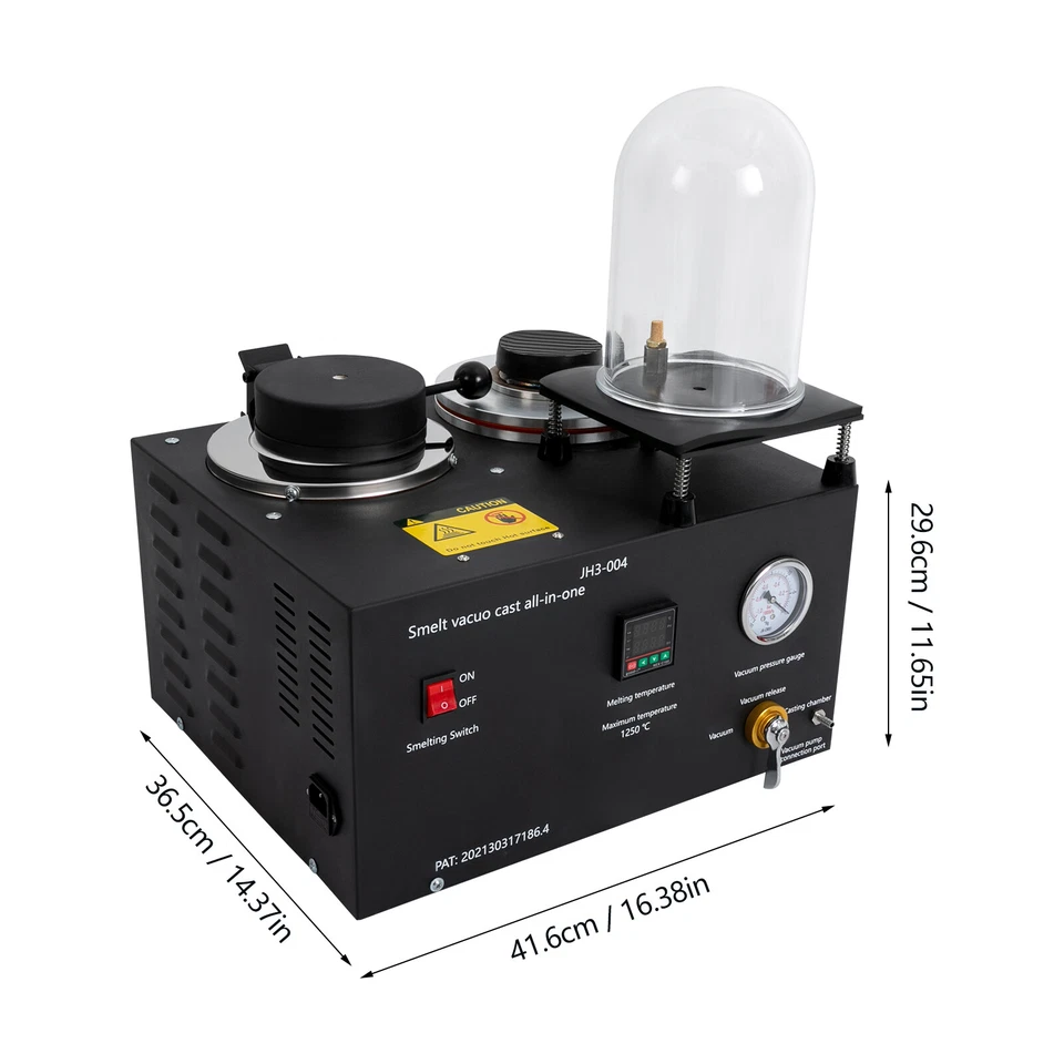 Máquina de vacío fundido 2 kg 1/2 HP joyería plata metal precioso herramienta de fundición Foto 3 de 4