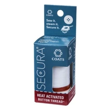 SECURA THREAD Coats & Clark White Heat Activated Button Thread 100 yds Polyester