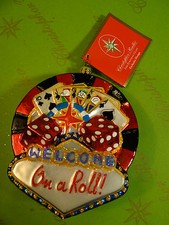 Christopher Radko Las Vegas On The Roll Glass...
