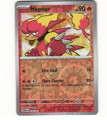 2023 Near Mint Pokemon Magmar 126/165 Reverse Scarlet Violet 151 MEWen English