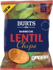 Burts Lentil Chips - Barbecue 20g - Pack of 16